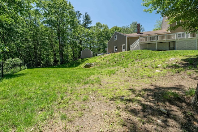 78 Hitching Post Ln, Bedford, NH 03110 - view of yard featuring a deck and stairs