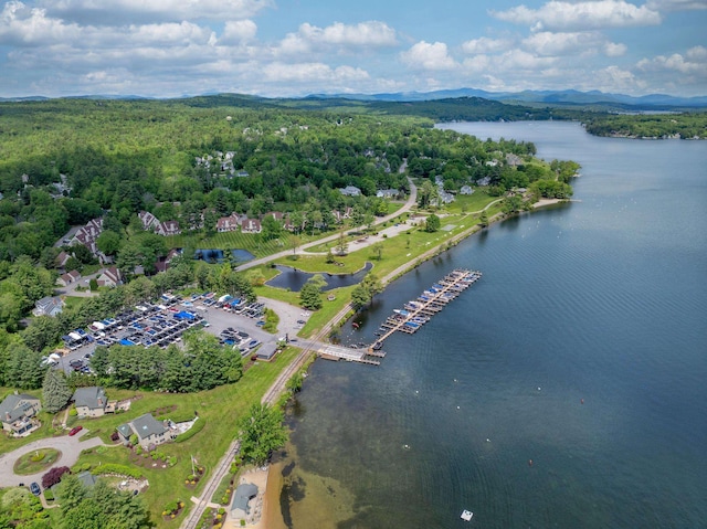 82 Garden Cir, Laconia, NH 03246 - aerial view of property's location with a water and mountain view and a heavily wooded area