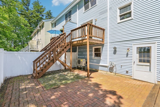 620 Hackett Hill Rd, Manchester, NH 03102 - view of patio / terrace featuring a cooling unit, a wooden deck, and stairs