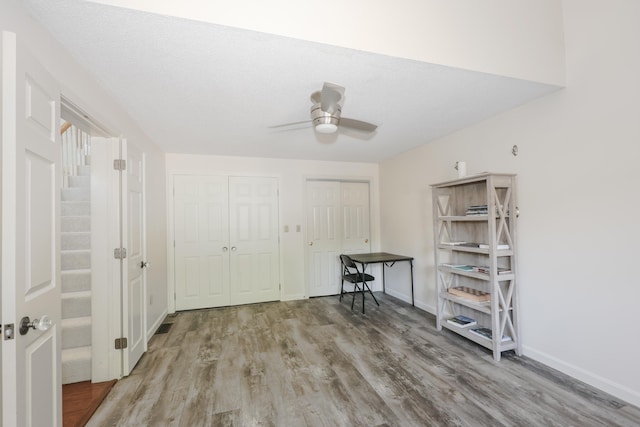 58 Hickory Ln, Windham, NH 03087 - miscellaneous room featuring wood finished floors, ceiling fan, and baseboards