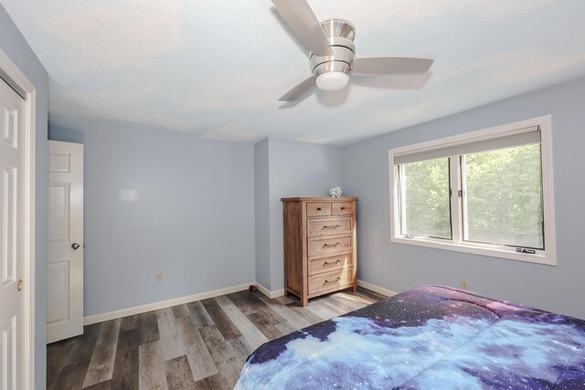 58 Hickory Ln, Windham, NH 03087 - bedroom featuring wood finished floors, baseboards, and a ceiling fan