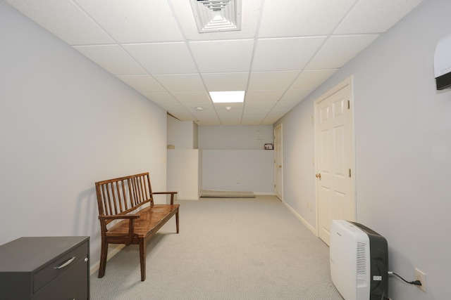 58 Hickory Ln, Windham, NH 03087 - hallway with a drop ceiling, light carpet, and baseboards