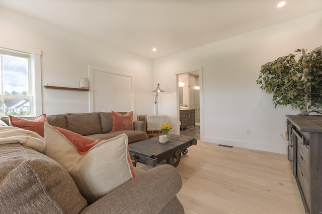 346 Elizabeths Ln Unit 13, Morristown, VT 05661 - living room with light wood-style flooring, recessed lighting, and baseboards