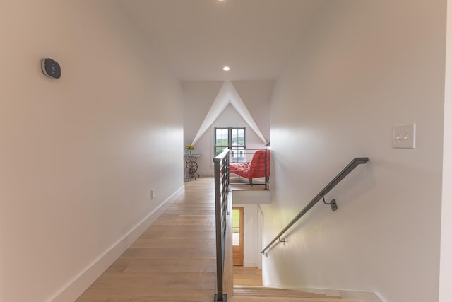 346 Elizabeths Ln Unit 13, Morristown, VT 05661 - stairs with wood finished floors, recessed lighting, and baseboards