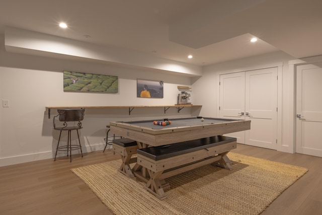 346 Elizabeths Ln Unit 13, Morristown, VT 05661 - rec room with light wood-style floors, baseboards, and recessed lighting