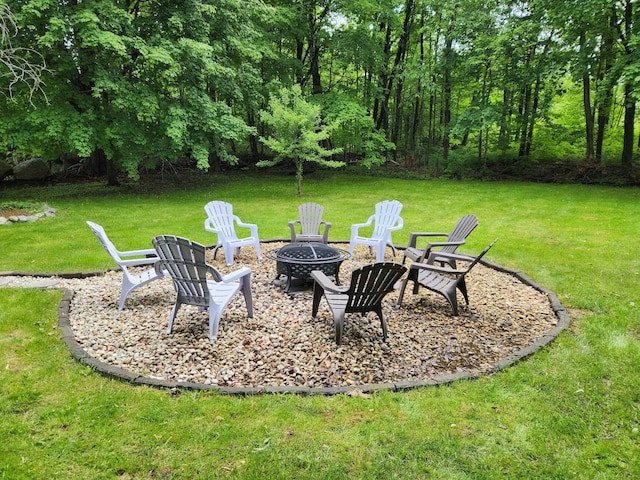 11 Francestown Rd, Bennington, NH 03442 - view of grassy yard featuring an outdoor fire pit