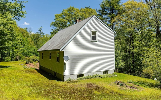 353 N St, Jaffrey, NH 03452 - view of property exterior with a yard and a chimney