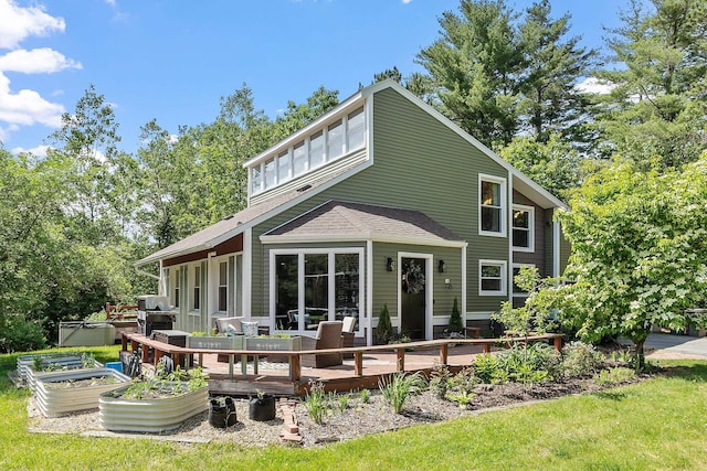 2 Candlewood Rd, Windham, NH 03087 - rear view of property with a deck and a shingled roof