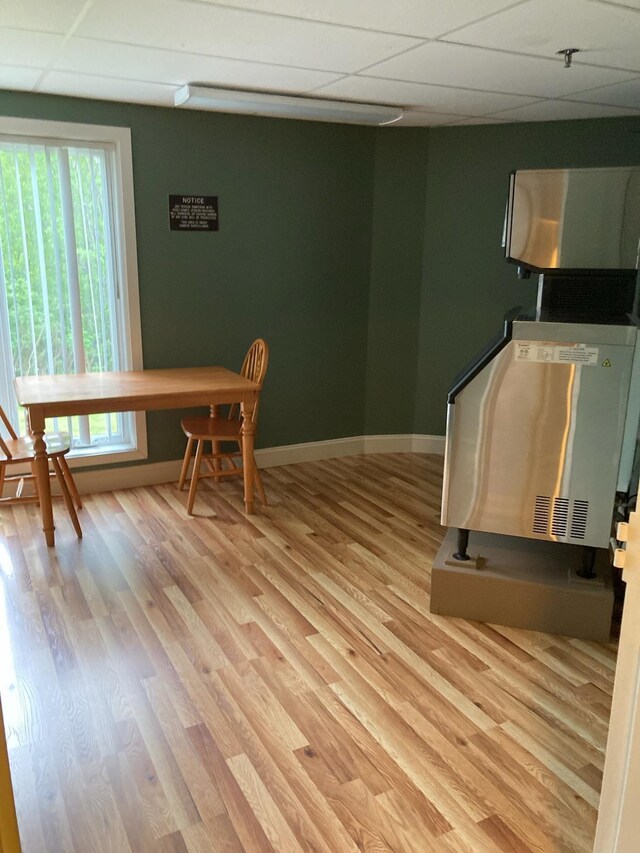 36 Lodge Rd Unit B105, Lincoln, NH 03251 - dining area featuring a drop ceiling, light wood-type flooring, and baseboards