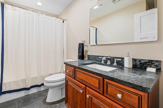 6 Tannery Way, Kensington, NH 03833 - bathroom with toilet, vanity, recessed lighting, and tile patterned floors