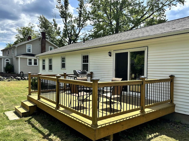 39 Orchard St, Laconia, NH 03246 - wooden terrace with a lawn