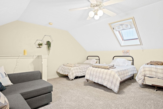 14 Monroe Dr Unit 92, Woodstock, NH 03293 - carpeted bedroom featuring vaulted ceiling and ceiling fan