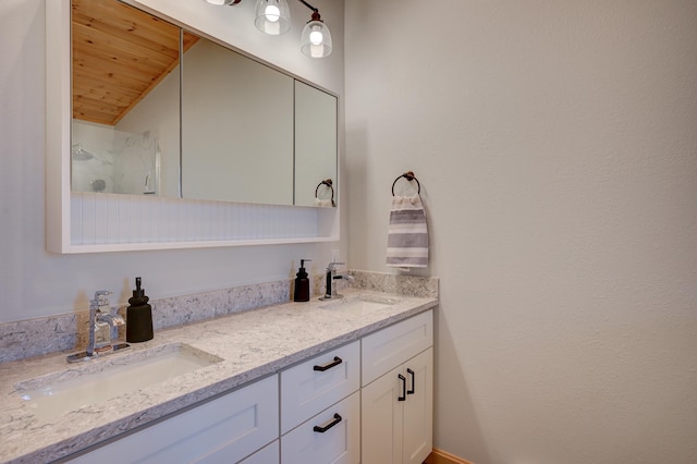 33 Karwendal Strasse, Bartlett, NH 03812 - full bathroom with wooden ceiling and double vanity