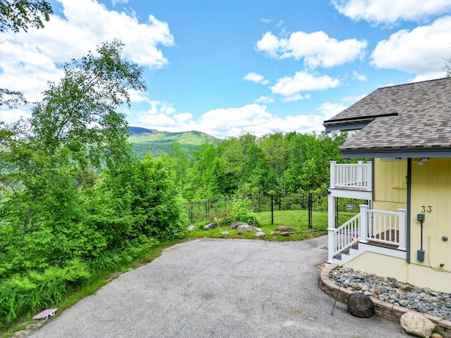 33 Karwendal Strasse, Bartlett, NH 03812 - view of patio featuring asphalt driveway and a mountain view