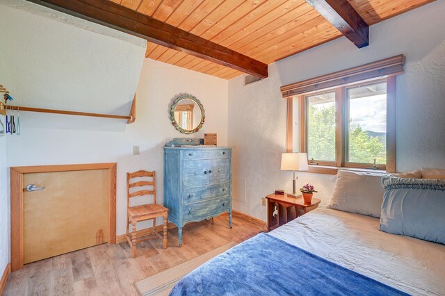 33 Karwendal Strasse, Bartlett, NH 03812 - bedroom with wooden ceiling, wood finished floors, and a textured wall