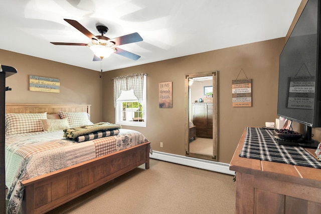 4 Mones Folly Dr, Dover, NH 03820 - bedroom featuring a baseboard heating unit, carpet, a ceiling fan, and baseboards