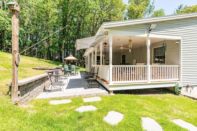 4 Mones Folly Dr, Dover, NH 03820 - view of green lawn with a patio area
