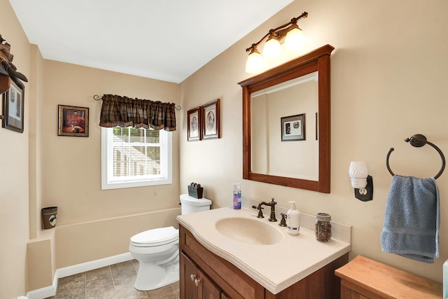4 Mones Folly Dr, Dover, NH 03820 - bathroom featuring vanity, toilet, a bath, and baseboards