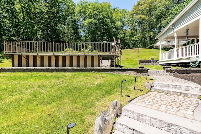 4 Mones Folly Dr, Dover, NH 03820 - view of green lawn with a deck