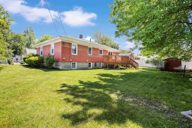 228 Platts Ave, Manchester, NH 03109 - back of property featuring stairway, a chimney, and a deck