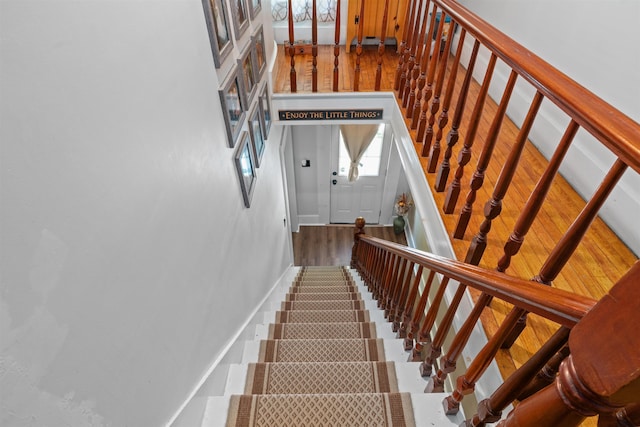2124 Wakefield Rd, Wakefield, NH 03872 - stairway featuring baseboards