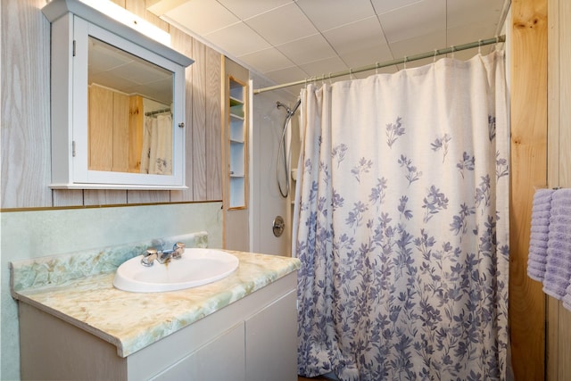 87 Lower Camp Rd, Northwood, NH 03261 - bathroom with vanity and a shower with shower curtain