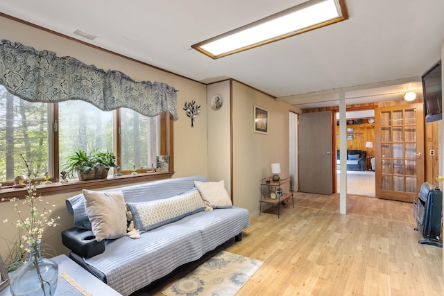87 Lower Camp Rd, Northwood, NH 03261 - living room with light wood-style floors and french doors