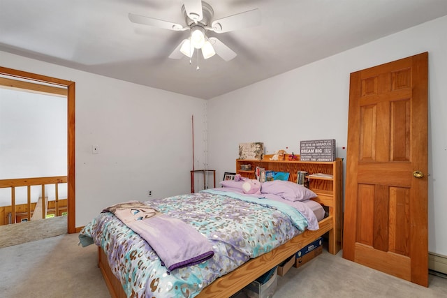 222 Main St, Alton, NH 03809 - carpeted bedroom featuring a ceiling fan