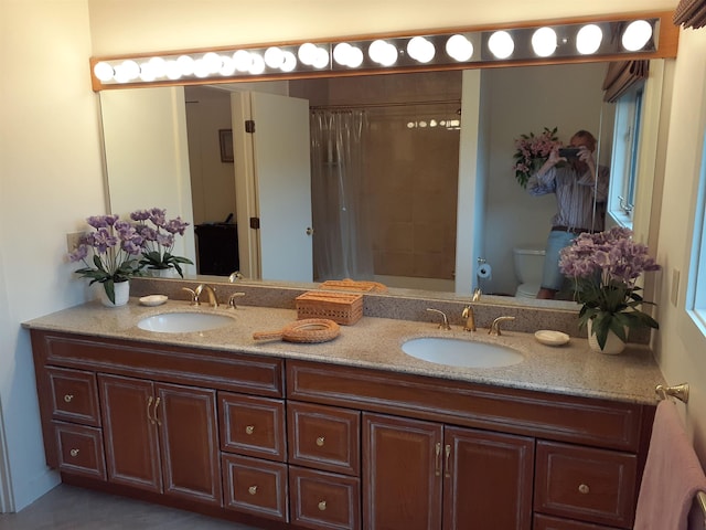 11 Portside Dr Unit 5, Moultonborough, NH 03254 - full bathroom featuring double vanity, toilet, and shower / bathtub combination with curtain