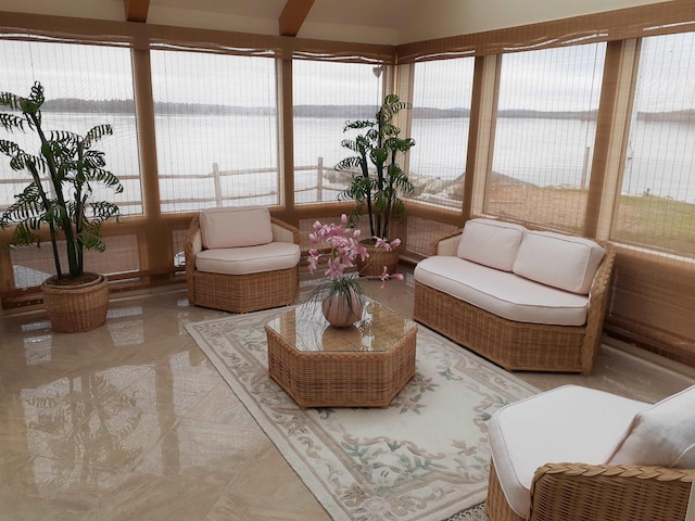 11 Portside Dr Unit 5, Moultonborough, NH 03254 - sunroom with healthy amount of natural light and a water view