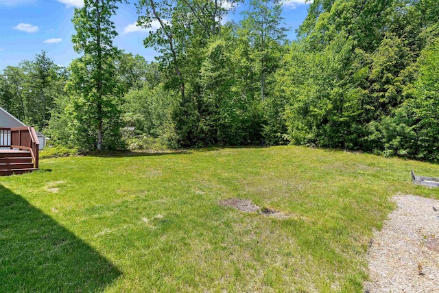 33 Thatcher Way, Barrington, NH 03825 - view of green lawn featuring a deck