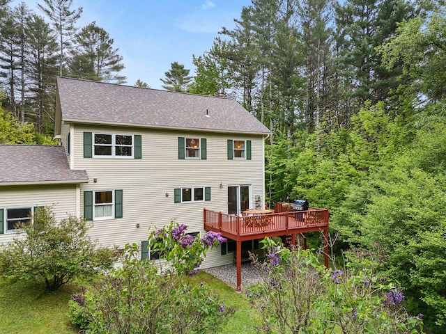 138 Connor Rd, Montpelier, VT 05602 - back of property featuring a deck and roof with shingles