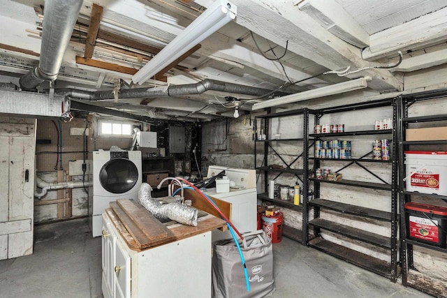 90 Sullivan St, Claremont, NH 03743 - basement with independent washer and dryer and electric panel