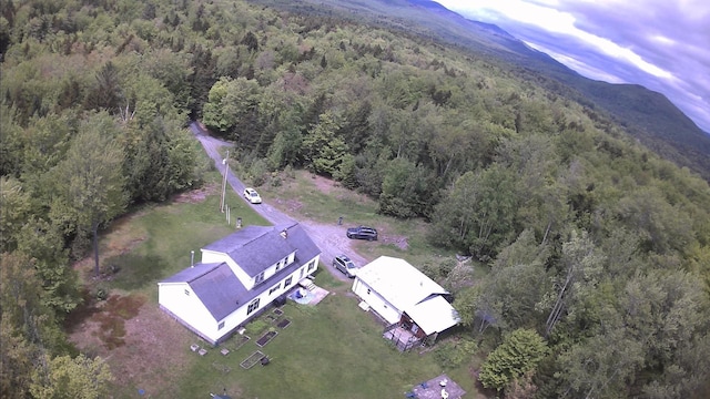 182 Franks Way, Middlesex, VT 05602 - aerial view of property's location with a forest and a mountain backdrop