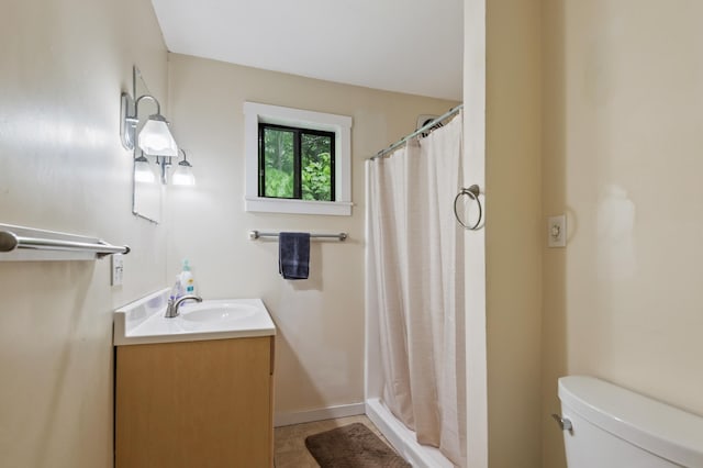 5 Adams Rd, Jackson, NH 03846 - bathroom with vanity, toilet, and a shower with shower curtain