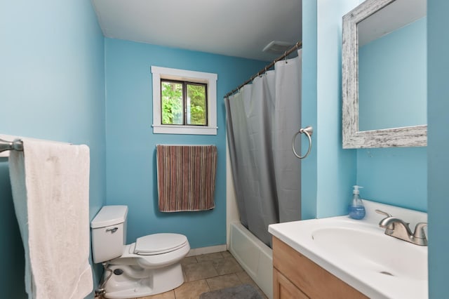 5 Adams Rd, Jackson, NH 03846 - bathroom with toilet, vanity, shower / tub combo with curtain, and tile patterned floors