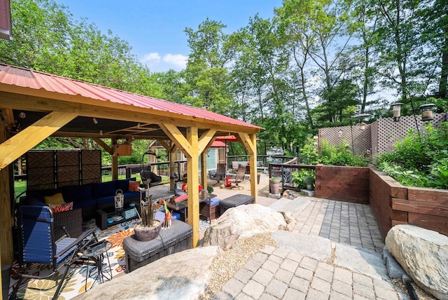 22 Westray Dr, Nashua, NH 03062 - view of patio / terrace with outdoor lounge area and a gazebo