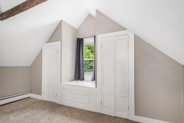 9 Grove Rd, Lyndeborough, NH 03082 - additional living space featuring lofted ceiling, carpet, and baseboard heating