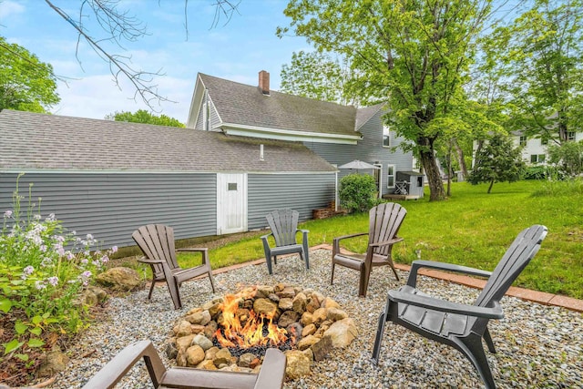 9 Grove Rd, Lyndeborough, NH 03082 - view of patio with an outdoor fire pit