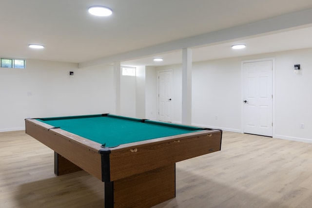 179 Arbor Ln, Colchester, VT 05446 - recreation room featuring wood finished floors, baseboards, recessed lighting, and pool table