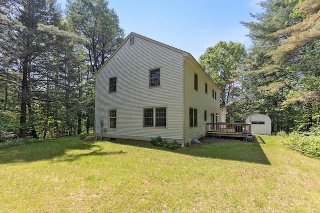 179 Arbor Ln, Colchester, VT 05446 - back of house with a wooden deck and a lawn