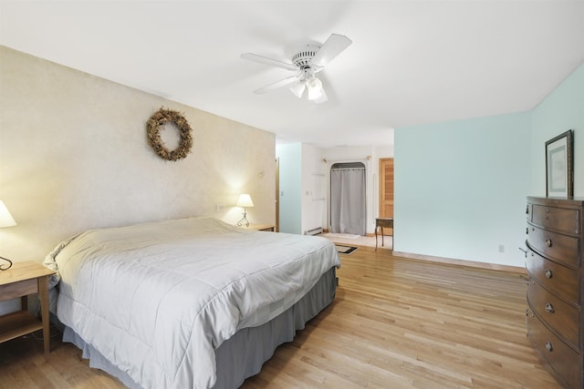 263 Old Post Rd, Newbury, NH 03255 - bedroom with light wood-style floors and ceiling fan