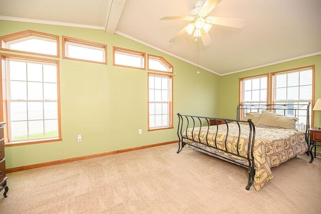 19/22 River St, Seabrook, NH 03874 - bedroom featuring carpet flooring, multiple windows, baseboards, a ceiling fan, and crown molding