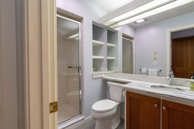188 Foster Farm Rd, Stowe, VT 05672 - full bathroom featuring a shower stall, vanity, and toilet
