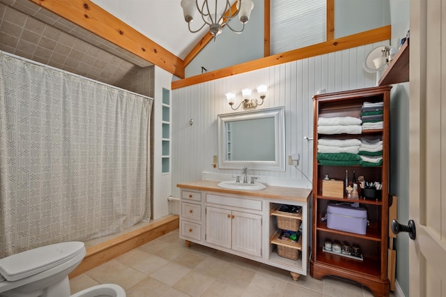 151 Brock Hill Rd, Bridgewater, NH 03222 - full bathroom featuring tile patterned flooring, vanity, curtained shower, toilet, and a bidet