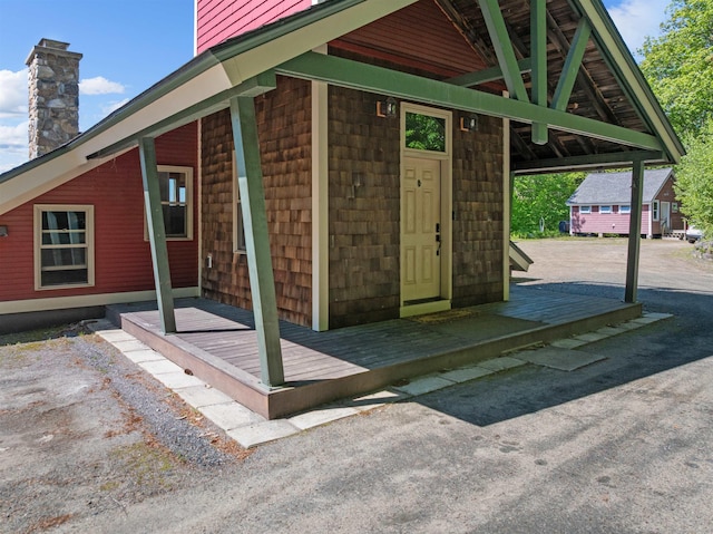151 Brock Hill Rd, Bridgewater, NH 03222 - property entrance with a chimney