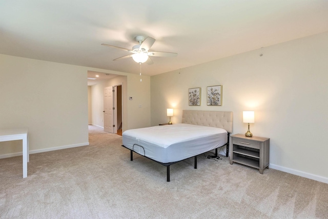 264 Woodview Way, Manchester, NH 03102 - bedroom featuring light colored carpet, baseboards, and ceiling fan