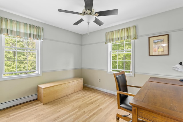 12 Old Fort Ln, Dunbarton, NH 03046 - office space featuring plenty of natural light, wood finished floors, baseboard heating, and a ceiling fan