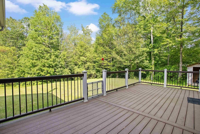 12 Old Fort Ln, Dunbarton, NH 03046 - wooden terrace with a lawn
