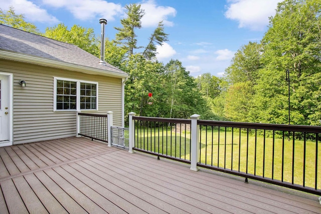 12 Old Fort Ln, Dunbarton, NH 03046 - wooden terrace with a yard